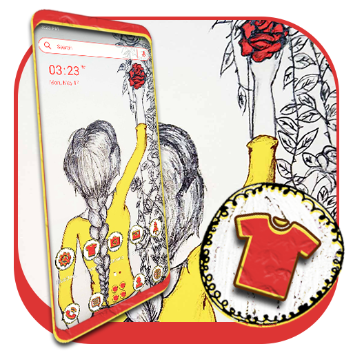 Girl Sketch Launcher Theme icon