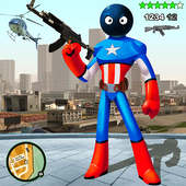 US Stickman Captain Stickman Rope Hero Counter icon
