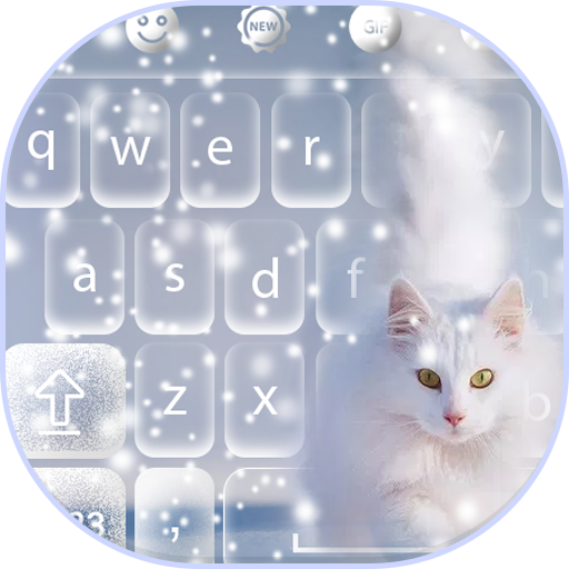 White Snow Cat Keyboard Theme icon