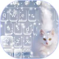 White Snow Cat Keyboard Theme on 9Apps