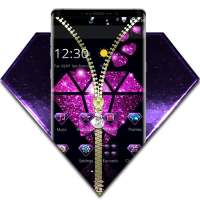 Violet Glitter Diamond Zipper Theme on 9Apps