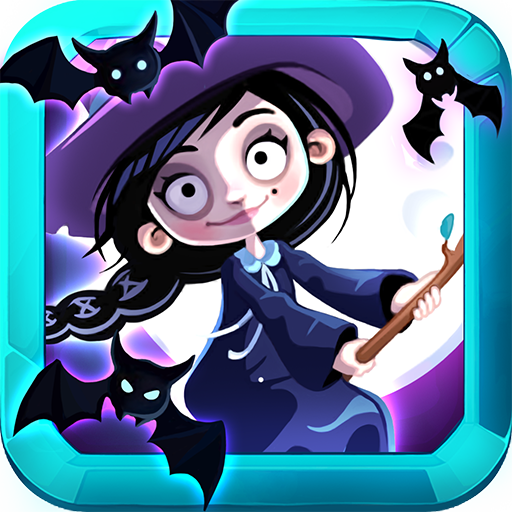 Crazy Halloween - lovely little witch and elf cat icon