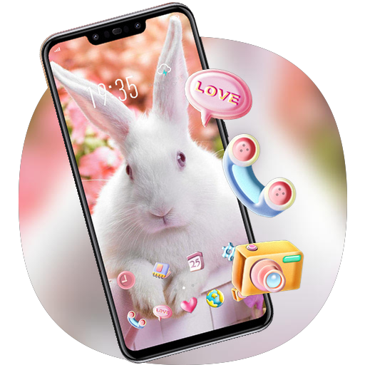 Flower And White Rabbit Have A Spirit theme icon