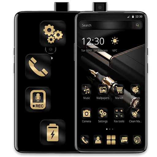 Metallic Golden Black Business Theme icon