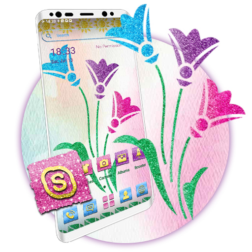 Glitter Flower Theme Launcher icon