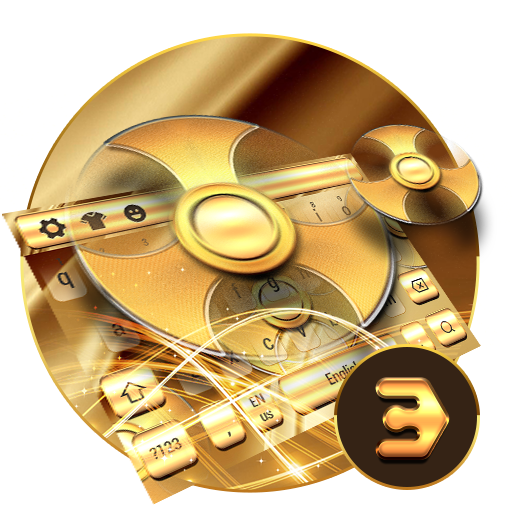 Gold fingertip rotation keyboard icon