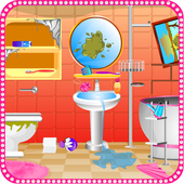 Bathroom cleaning girls games icon