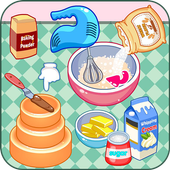 Cook a candy birthday cake icon
