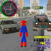 Grand Spider Stickman Rope Hero Gangster Crime Sim icon