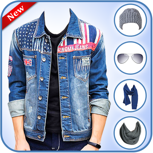 Men Denim Jeans Jackets Photo Editor أيقونة
