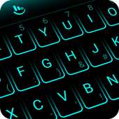 Neon Blue Keyboard Theme