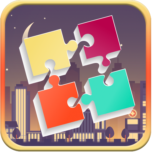 Puzzles for adults of the city icon