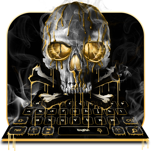 Gold Black Horrific Skull  keyboard icon