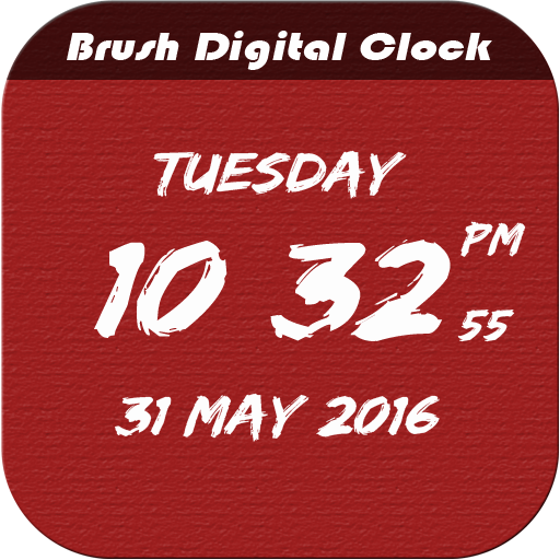 Brush Digital clock LWP free icon
