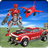 US Police Jet Car Robot Transform Wars icon