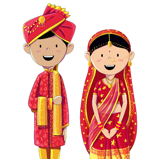 Indian Wedding Invitation card, wedding stickers icon