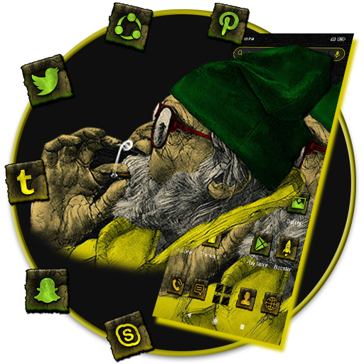 ikon Old Man Smoking Launcher Theme