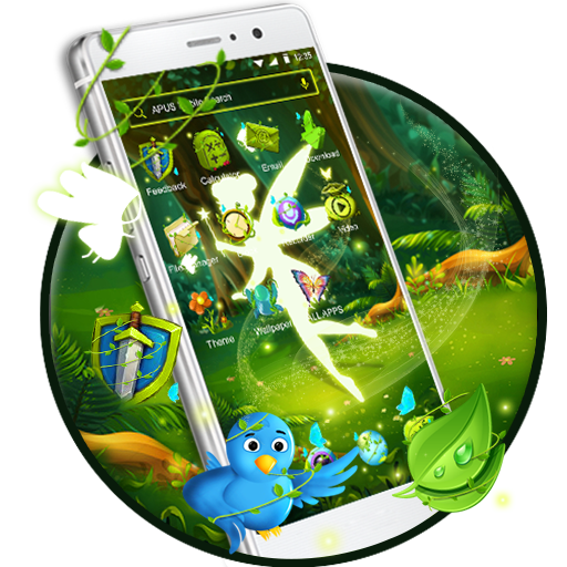 Green Fairy Butterfly-APUS Stylish Theme أيقونة