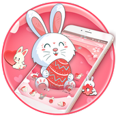 Pink Cute Bunny Launcher Theme icon