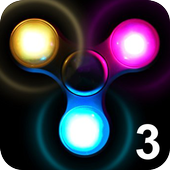 Fidget spinner hand neon glow icon
