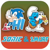 🙌 Sonic And The Smurf Stickers for WAStikerApps icon