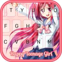 Happy Teenage Girl Keyboard on 9Apps