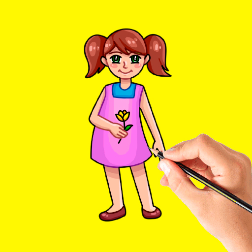 ikon How to draw a girl, princess, mom boy step by step