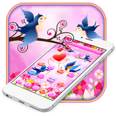 Cute Love Birds theme and Live wallpaper icon