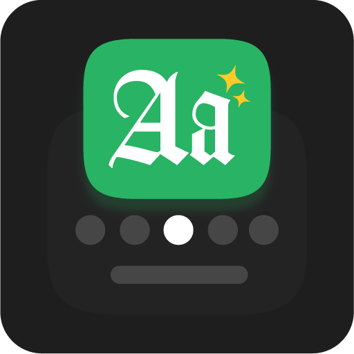 Stylish keyboard and fonts art icon