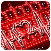 Red Neon Heart Keyboard Theme on 9Apps