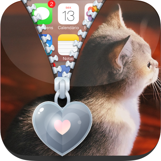 ❤️❤️❤️Cute Little Kitten Zipper Screen Lock 💎💎💎 icon