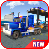 US Police Car Transport Cargo Ship Simulator icon