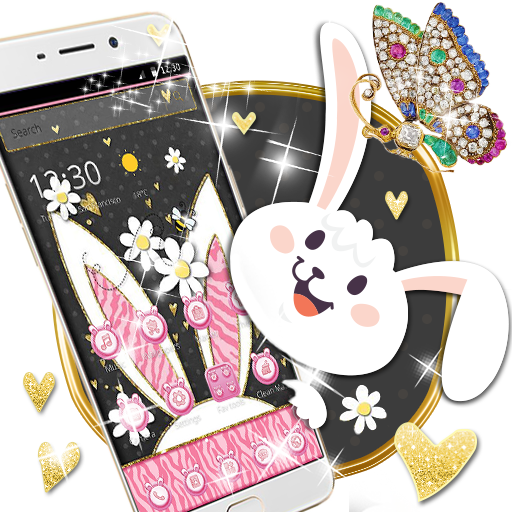 pink rabbit leopard theme icon