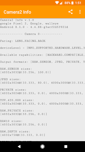 Camera2 Info screenshot 1