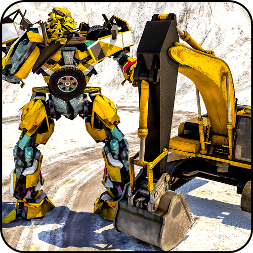 Snow excavator crane transform 3d: Robot Superhero icon