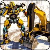 Snow excavator crane transform 3d: Robot Superhero
