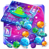 Thème du clavier Galaxy Alien Cartoon icon