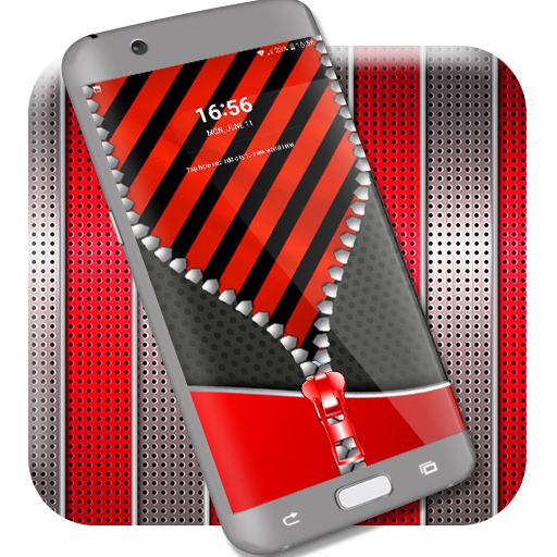 Red black zipper icon