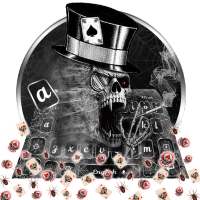 Smoking Web Skull Gravity Keyboard Theme