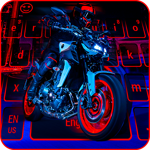 Motorcycle racer keyboard icon