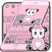 Cute Pink Panda Keyboard Theme icon