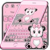 Cute Pink Panda Keyboard Theme