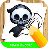 how to draw halloween ghost  step by step icon