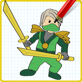 Drawing Lloyd Green NinjaGo icon