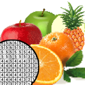 Fresh Fruit Pixel Art Coloring By Number icon