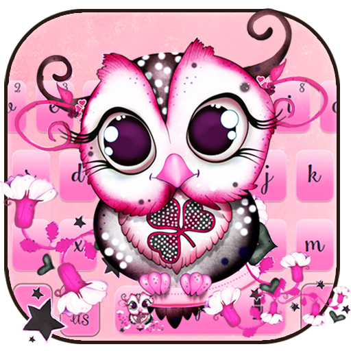 Cartoon Owl Pink Keyboard Theme icon