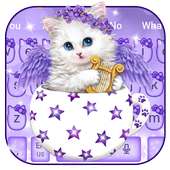 Purple Cute Kitty Cat Keyboard Theme on 9Apps