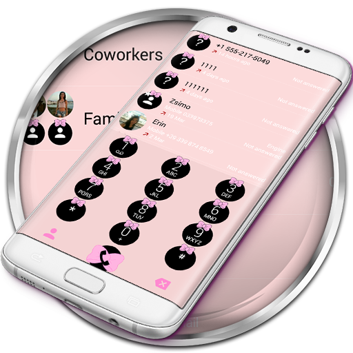 Dialer Ribbon Pink Pastel Theme أيقونة