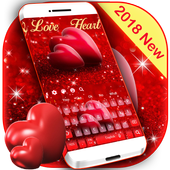 Shiny Love Heart Glitter Keyboard theme icon