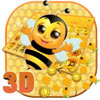 3D Cute Honey Bee Gravity Keyboard Theme